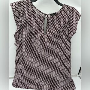 Ann Taylor Factory sleeveless with ruffle floral blouse. Size M